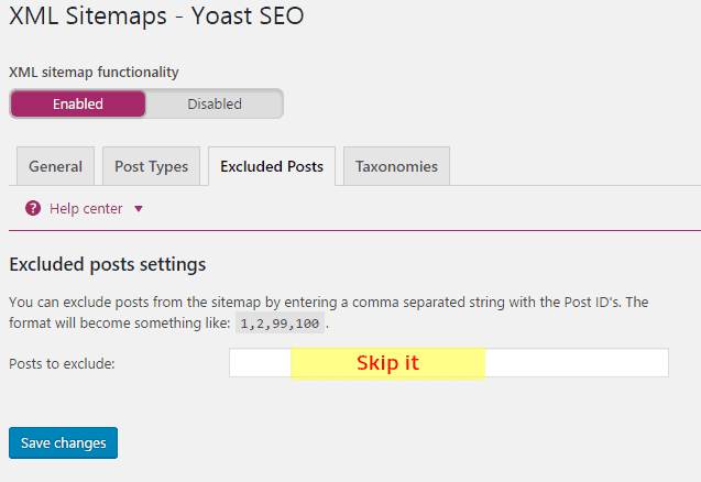 Yoast Excluded Posts