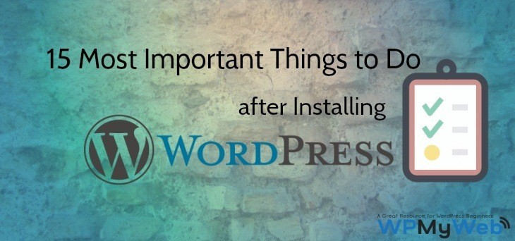 After Installing WordPress