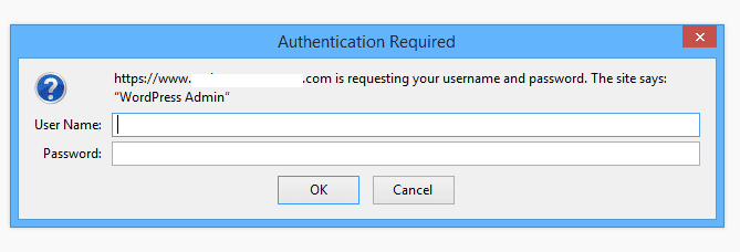 Authentication Required popup box