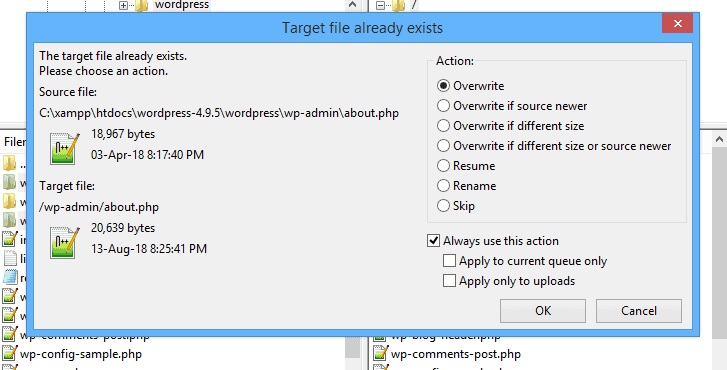 FTP Overwrite Files
