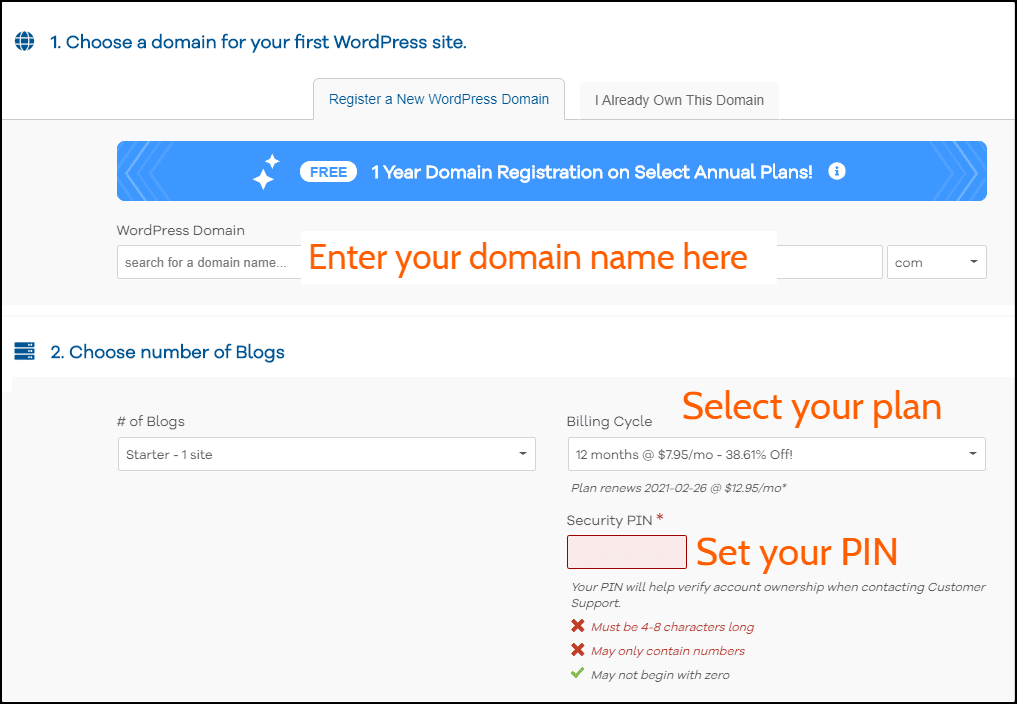 Hostgator registering a domain