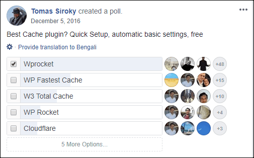 WP Rocket FaceBook Poll01